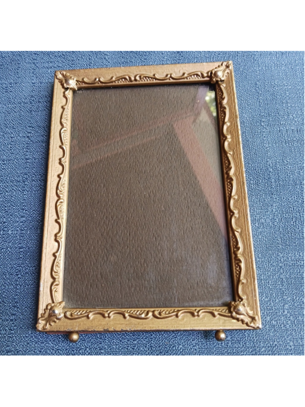 Art Deco Style 5x7 Easel Picture Frame Gold Paint